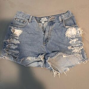 Vintage L.L. Bean Distressed Blue Denim Shorts